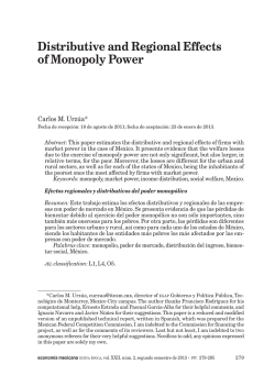 Distributive and Regional Effects of Monopoly Power