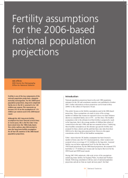 (2008). Fertility assumptions for the 2006