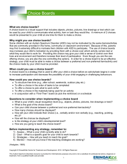 Choice Boards - ErinoakKids Centre for Treatment and Development