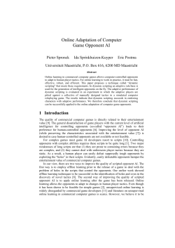 Online Adaptation of Computer Game Opponent AI