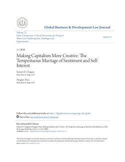 Making Capitalism More Creative: The Tempestuous Marriage of