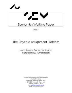 The Daycare Assignment Problem - Department of Economics and