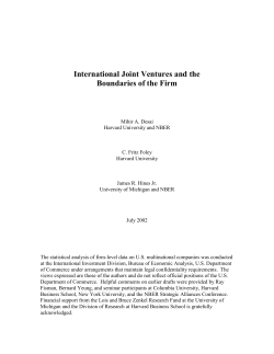 International Joint Ventures and the Boundaries of the Firm