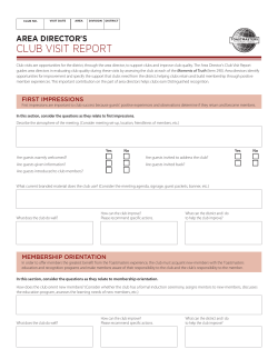 Club Visit Report - Toastmasters International