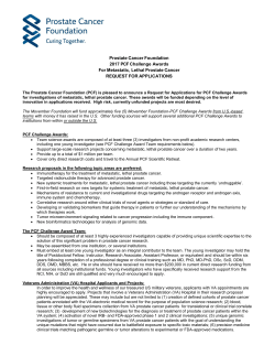 Prostate Cancer Foundation 2017 PCF Challenge Awards For