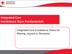 Integrated Care Condolence Team Fundamentals Overview