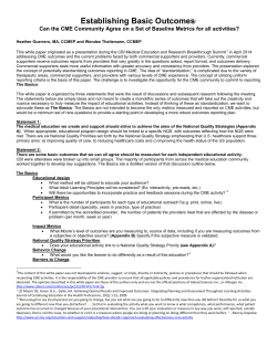 Establishing Basic Outcomes - Alliance for Continuing Education in