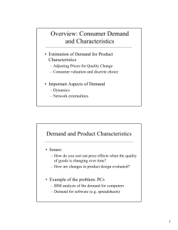 Overview: Consumer Demand and Characteristics