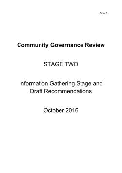 Community Governance Review STAGE TWO Information Gathering