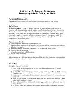 Instructions for Breakout Session on Developing a Conceptual Model