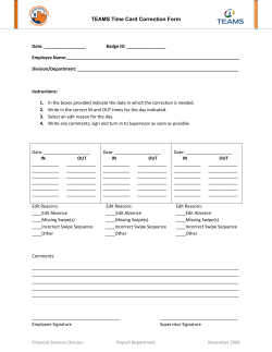 TEAMS Time Card Correction Form