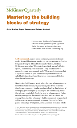 Mastering the building blocks of strategy