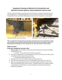 Equipment cleaning to minimize invasive species