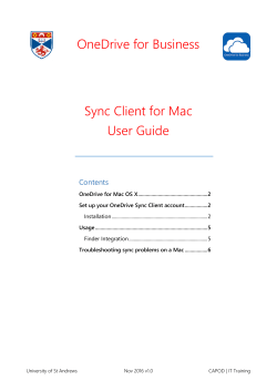 OneDrive for Business Sync Client for Mac User Guide