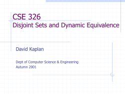 CSE 326 Disjoint Sets