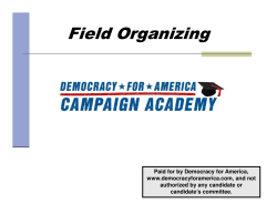 Field Organizing - Democracy for America