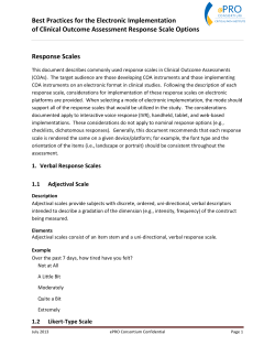 Best Practices for the Electronic Implementation of Clinical Outcome