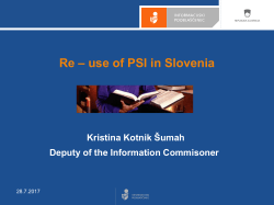 Re &ndash; use of PSI in Slovenia &ndash; price Price for the re-use