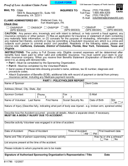 Proof of Loss Accident Claim Form
