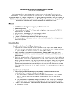 FAST DRAW: IMPROVING MATH WORD PROBLEM SOLVING