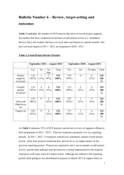 Bulletin Number 6 &ndash; Review, target-setting and outcomes