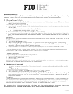 Immunization Requirements Form