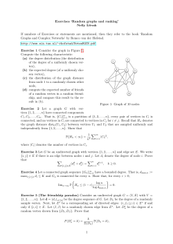 Exercises `Random graphs and ranking` Nelly Litvak If numbers of