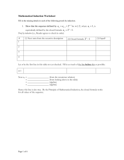 Mathematical Induction Review
