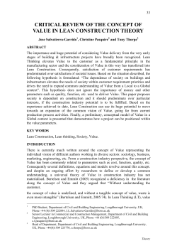 critical review of the concept of value in lean construction theory