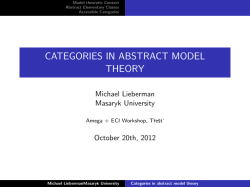 CATEGORIES IN ABSTRACT MODEL THEORY