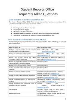 Student Records Office Frequently Asked Questions