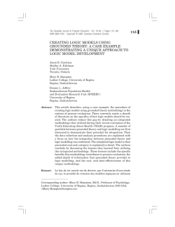 115 creating logic models using grounded theory: a case example