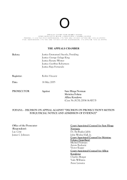 O - Special Court for Sierra Leone