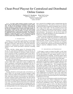 Cheat-Proof Playout for Centralized and Distributed Online Games