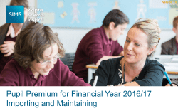 Pupil Premium for Financial Year 2016/17