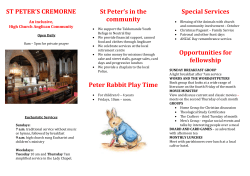 Peter Rabbit Play Time - St Peter`s Anglican Church