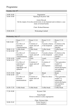 Detailed Scientific Program 2012