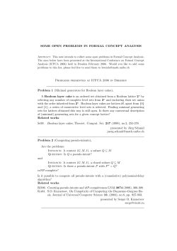 SOME OPEN PROBLEMS IN FORMAL CONCEPT