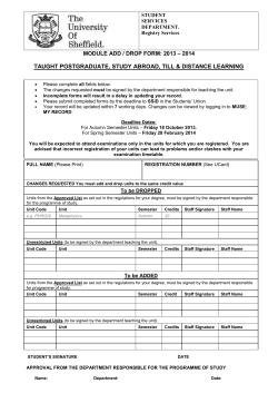 Extracts provided for guidance on the reverse of the Add/Drop Form