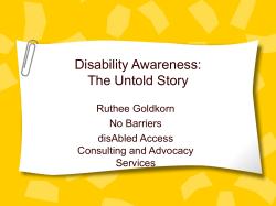 Disability Awareness: The Untold Story