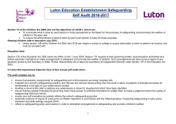 Luton education establishment self audit S175 December 2016