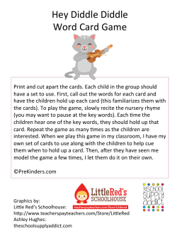 Hey Diddle Diddle Word Card Game