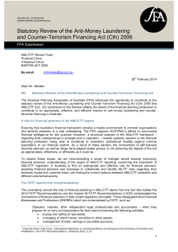 Statutory Review of the AML/CTF Act 2006
