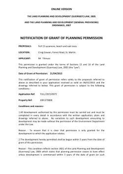 NOTIFICATION OF GRANT OF PLANNING PERMISSION