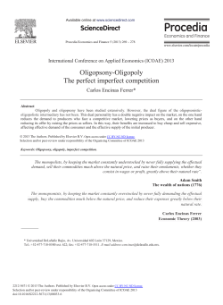 Oligopsony-Oligopoly the Perfect Imperfect Competition