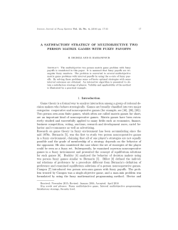 A SATISFACTORY STRATEGY OF MULTIOBJECTIVE TWO