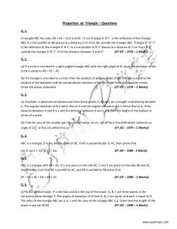Properties of Triangle &ndash; Questions