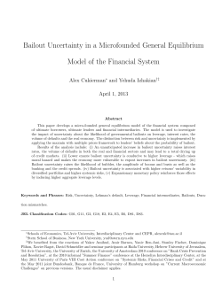 Bailout Uncertainty in a Microfounded General Equilibrium Model of