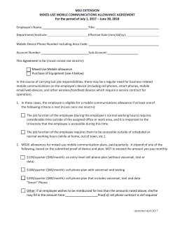 Mixed Use Mobile Communication Agreement MSU Extension