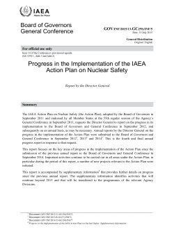 Implementation of the IAEA Action Plan on Nuclear Safety
